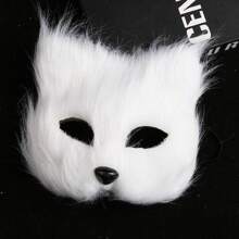 Máscaras Máscara de gato blanca de pintura, máscara de papel sin pintar en blanco DIY para disfraz, máscara de media cara de animal zorro, máscara de vestir DIY sin pintar para disfraz de mascarada, máscara de papel maché en blanco para manualidades, máscara en blanco pintable para disfraz - Multicolor - Ver 4