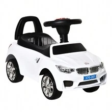 Macchinina per Bambini Cavalcabile con Volante, Fari e Musiche Integrate, Età 18-36 Mesi, 63.5x28x36cm - Bianco - Visualizzare 3