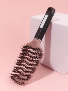 1 Stück atmungsaktive Haarbürste, Nass- & Trockenhaar Kamm, gebogene belüftete Bürste, Wildschweinborsten große gebogene Bürste, Haarstyling Bürste für Zuhause, geeignet für dickes, lockiges oder welliges Haar - Verschiedenfarbig - Übersicht 8