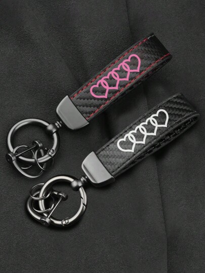 Chaveiro De Fibra De Carbono Para Carro, Chaveiro De Liga De Zinco Giratório 360 Graus