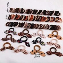160个咖啡色弹力发圈，呵护秀发，女孩发饰，日常发带 - 彩色 - 查看 6