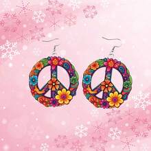 1 对节日花环亚克力耳环，可爱卡通耳环，适合节日、婚礼、派对、宴会、女性礼物 - 彩色 - 查看 7