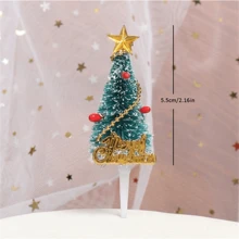 圣诞蛋糕装饰套装，节日蛋糕和纸杯蛋糕装饰，配有花环、圣诞树、蝴蝶结和圣诞快乐标志，耐用的塑料节日蛋糕装饰套件，适合家庭烘焙 - 通用节日吸引力，无需电力，无羽毛圣诞节圣诞装饰圣诞装饰品圣诞礼物 - 彩色 - 查看 18