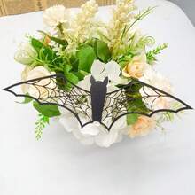 12pcs/Set Cartoon Hollow Paper Bats Wall Decals For Halloween Party Decoration, Shop Window Display - Multicolor - View 4