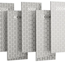 CWOVRS Diamond Sharpening Stones, 5 PCS Diamond Sharpening Plate Honeycomb Surface With Non-Slip Pad For Scissors Knives Outdoor Tools From Coarse To Extra Fine 200/400/600/1000/2000 Grit, Tools For Men - 銀色 - 查看 1