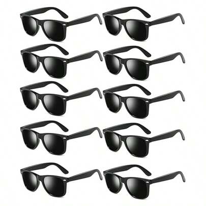 10 piezas/paquete Gafas de fiesta clásicas retro, Gafas de fiesta de los 80, Recuerdos de fiesta para adultos, Gafas de estilo vintage, Decoraciones navideñas, Accesorios diarios, Artículos geniales, Regalos creativos