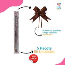 Easy Flat Bow Gift 50cm Large 10 Units Different Colors - 鏽棕色 - 查看 3