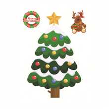 圣诞装饰品，精美圣诞贴纸，可移除静电贴，各种圣诞组合窗贴，圣诞礼物 - 彩色 - 查看 8