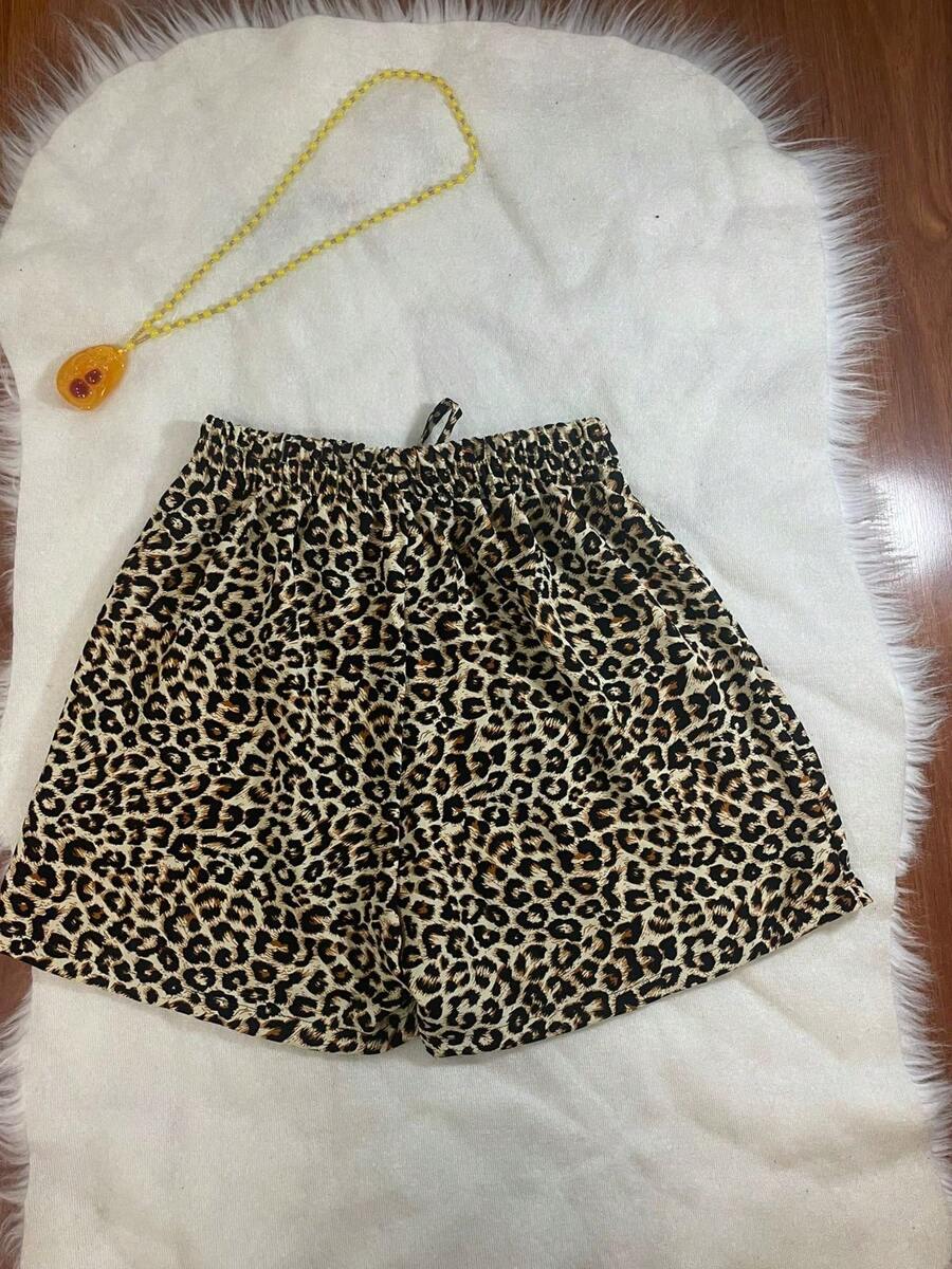 HONGDA VARIETIES Leopard Shorts Without Pocket - 米色 - 查看 1