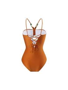 2023 New Style Women's Vintage Spa Bathing Suit And Chiffon Cover-Up Skirt 2pcs Set, One Size Summer