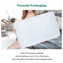 2Pcs Bed Pillow Queen Size Hotel Quality Gusseted Sleep Pillow Soft Filling  Machine Washable - White - View 8
