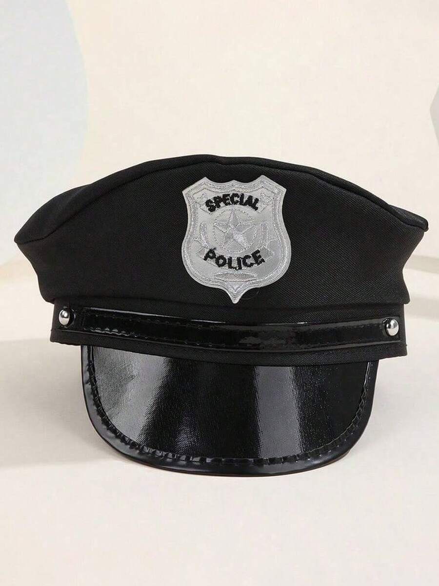 1pc Kids Police Cap Flat Top Children's Hat Toy Costume Play Dress Up Uniform Hat for Sale