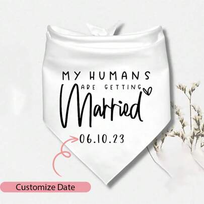 Khăn quàng cổ cho chó trắng "My Humans Are Getting Married" (Con người của tôi sắp kết hôn) - Quà tặng cá nhân hóa cho chó con, mèo, lễ đính hôn, tiệc cưới, tiệc cô dâu, phụ kiện chụp ảnh, Giáng sinh, phong cách, đáng yêu, chất lượng cao, tùy chỉnh, cá nhân hóa, độc đáo - Món quà lý tưởng cho bạn trai, bạn gái, bố, mẹ, gia đình, bạn bè, con trai, con gái, học sinh, kỷ niệm, sinh nhật, trường học, văn phòng, nhà, đêm tiệc, đồ thủ công cưới tùy chỉnh, làm mới nhà cửa, lịch lễ hội, tình yêu vĩnh cửu