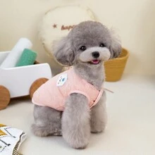 1 PC Winter Pet Dog Jacket Candy Color Clothes Small Dogs Clothing Coat Vest Trackable Pet Outfits - Pink - View 11