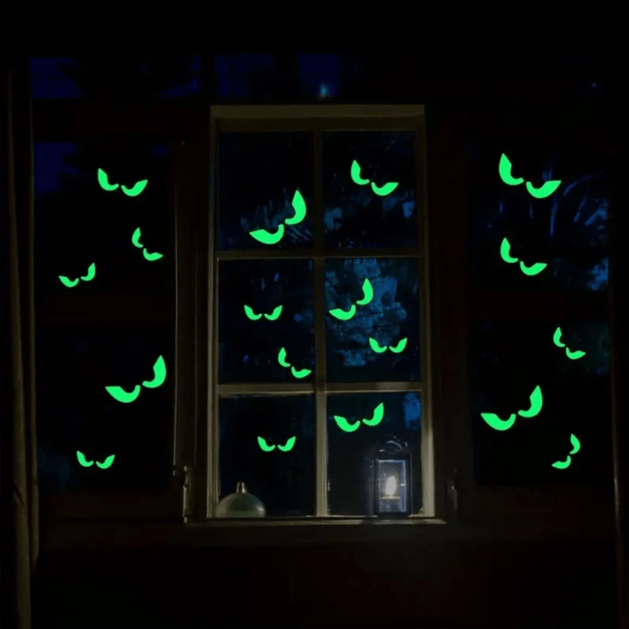 8pcs Glow In The Dark PeekABoo Eyes Stickers Spooky Luminous Window