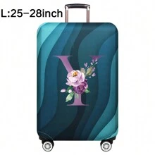 Capas de bagagem, capas de porta-malas, capas contra poeira, 18-32 polegadas, protetor, resistente a arranhões, impressão de corpo inteiro, mala de viagem, capa protetora lavável, acessórios de viagem, suprimentos de bagagem, moda, flor roxa, bolsa para escola, acessórios escolares, material escolar
