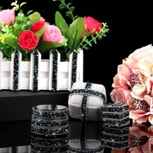 Resin Rhinestone Strip With Beaded Chain Mixed Sizes Diy Jewelry Accessory Stick-On Clothing Edging, Handbag, Shoes, Car Trim