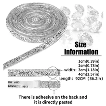 Resin Rhinestone Strip With Beaded Chain Mixed Sizes Diy Jewelry Accessory Stick-On Clothing Edging, Handbag, Shoes, Car Trim