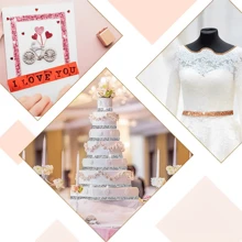 Resin Rhinestone Strip With Beaded Chain Mixed Sizes Diy Jewelry Accessory Stick-On Clothing Edging, Handbag, Shoes, Car Trim