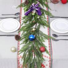 1 Stück Weihnachts-Kranz mit Winterkiefern, künstlicher Kiefern-Kranz mit Struktur, künstlicher Weihnachtskranz, grüner Kiefernkranz, künstlicher grüner Pflanzenkranz, saisonaler künstlicher Weihnachts-Kiefernnadel-Zypressen-Kranz für Innen- und Außendekorationen, geeignet für Tisch, Kamin, Wand, Innen- und Außenweihnachtsdekoration, realistischer Zedernkranz, Weihnachten
