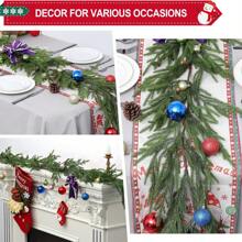 1 Stück Weihnachts-Kranz mit Winterkiefern, künstlicher Kiefern-Kranz mit Struktur, künstlicher Weihnachtskranz, grüner Kiefernkranz, künstlicher grüner Pflanzenkranz, saisonaler künstlicher Weihnachts-Kiefernnadel-Zypressen-Kranz für Innen- und Außendekorationen, geeignet für Tisch, Kamin, Wand, Innen- und Außenweihnachtsdekoration, realistischer Zedernkranz, Weihnachten