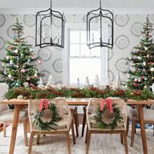 1 Stück Weihnachts-Kranz mit Winterkiefern, künstlicher Kiefern-Kranz mit Struktur, künstlicher Weihnachtskranz, grüner Kiefernkranz, künstlicher grüner Pflanzenkranz, saisonaler künstlicher Weihnachts-Kiefernnadel-Zypressen-Kranz für Innen- und Außendekorationen, geeignet für Tisch, Kamin, Wand, Innen- und Außenweihnachtsdekoration, realistischer Zedernkranz, Weihnachten