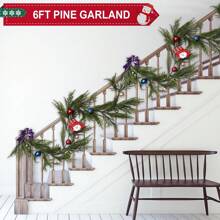 1 Stück Weihnachts-Kranz mit Winterkiefern, künstlicher Kiefern-Kranz mit Struktur, künstlicher Weihnachtskranz, grüner Kiefernkranz, künstlicher grüner Pflanzenkranz, saisonaler künstlicher Weihnachts-Kiefernnadel-Zypressen-Kranz für Innen- und Außendekorationen, geeignet für Tisch, Kamin, Wand, Innen- und Außenweihnachtsdekoration, realistischer Zedernkranz, Weihnachten