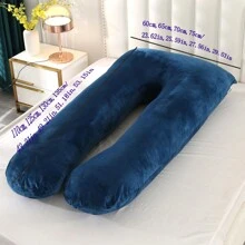 1pc U-Shaped Plush Pregnancy Pillow, Maternity Support Pillow, Relaxation Pillow, Bedding, Home, Maternity Pillow