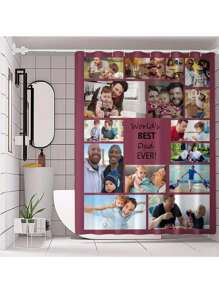 1pc Customized Flannel Shower Curtain, Custom Background, Custom Wedding Shower Curtain, Personalized Image, Custom Image, Extra Thick & Soft, All Seasons, Family & Friends Image, Gift For Friends & Family Home Bathroom Decor Fall Decor Bathroom Accessories Back To School