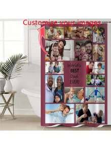 1pc Customized Flannel Shower Curtain, Custom Background, Custom Wedding Shower Curtain, Personalized Image, Custom Image, Extra Thick & Soft, All Seasons, Family & Friends Image, Gift For Friends & Family Home Bathroom Decor Fall Decor Bathroom Accessories Back To School