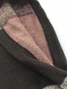 1pc Casual Versatile Jacquard Hooded Poncho Cape