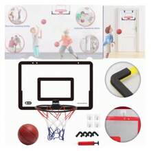Mini Basketball Hoop Indoor Punch-Free Hanging Movable Door Basketball Hoop Set - Black - View 5