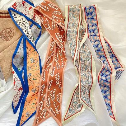4pcs New Style Paisley Flower Long Narrow Scarf, Versatile Hair Scarf, Bag Decoration, Neck Scarf Hair Accessory, For Women, Fall, Travel, Hair Tools, Accessories Women, Hair Stuff, Fall, For Women, Travel, Women, Hair Accessory, Hair Tools, Beauty Accessories, Gifts, Travel, Gifts For Women, Hair Stuff, For Women, Stocking Fillers, Gifts For Women, Gift, Gift, Stocking Stuffers For Adults, Stocking Fillers For Adult, Hair Stuff, Women's Accessories, Stocking Stuffer, Coming-Of-Age Hair Accessory, Gift Ideas For Women, Beauty Stocking Fillers, Gifts For Women