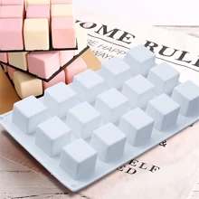 1pc 15-Cavity Square Silicone Mold, Cube Mould For Mousse, French Dessert, Jelly, Pudding, Cake, Ice Cube, Soap