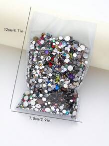 Đá giả kim cương giả bằng nhựa, hỗn hợp kích thước 2mm-6mm, 1440/2000 viên/gói, nhiều màu sắc, không cần keo nóng, mặt phẳng, có keo dính, dùng trang trí móng tay, đá giả kim cương lấp lánh, hạt nhựa dẻo, thích hợp cho trang trí móng tay, cốc, chai, ly, điện thoại, phụ kiện DIY mỹ phẩm, v.v. - Kích thước hỗn hợp - Xem 2