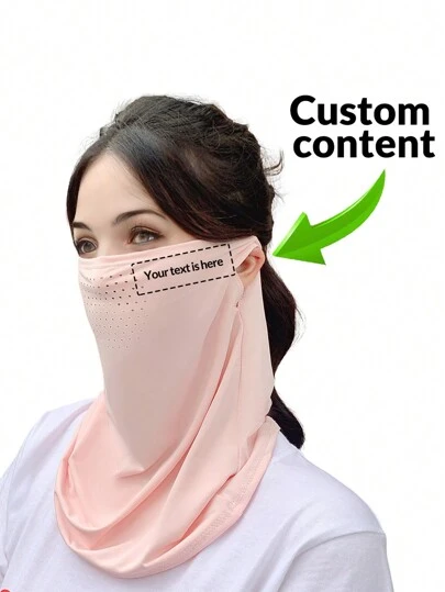 [Anpassad] 1 st skräddarsytt tryck sommarsolskydd ansiktsmask med öronögla, andningsbar nackdamask