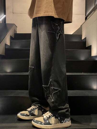 Teen Boys Star Print Fashion Denim Jeans