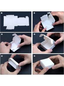 50pcs/10pcs 纯色盒 2.16 英寸 * 2.16 英寸 * 0.98 英寸迷你盒，珠宝盒包装，棕色牛皮纸盒，白色纸盒，黑色纸盒，派对装饰礼盒。生日礼盒，婚礼装饰包装盒，DIY 自制 - 黑色 - 查看 8