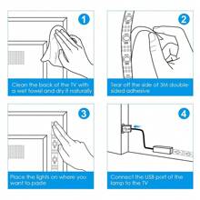 1 套 1m、2m、3m、4m、5m LED 3 键控制器 RGB 灯带，USB 供电 IP20 不防水灯带，DC5V 5050 RGB SMD 灯，30 灯/米，适用于家居装饰客厅卧室电视背景