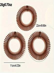 3pcs Women's Invisible Hair Fringe Holder (Single, Random Color From Dark/Light Brown)