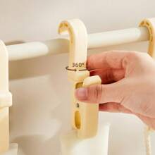 3PCS/1套浴室可旋转毛巾钩洗面奶牙膏倒钩衣柜围巾帽子收纳钩