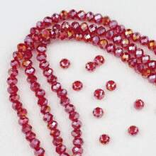 50-200 件红色玻璃水晶刻面圆珠，3-6 毫米，DIY 珠宝制作用品，适用于手链、项链、耳环 - 一袋 - 查看 6