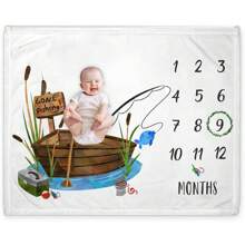 1 pezzo Coperta neonato con stampe mensili, tappeto fotografico di sfondo per neonato maschio o femmina, copertina multifunzione con corona floreale, decorazioni per baby shower e festa della famiglia, regali per baby shower e Pasqua, accessori per neonati di sesso maschile/femminile
