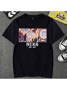 Anime Nika T-Shirt Unisex 100% Cotton Streetwear Launch Shipping Various Colors!! - màu đen - Xem 1