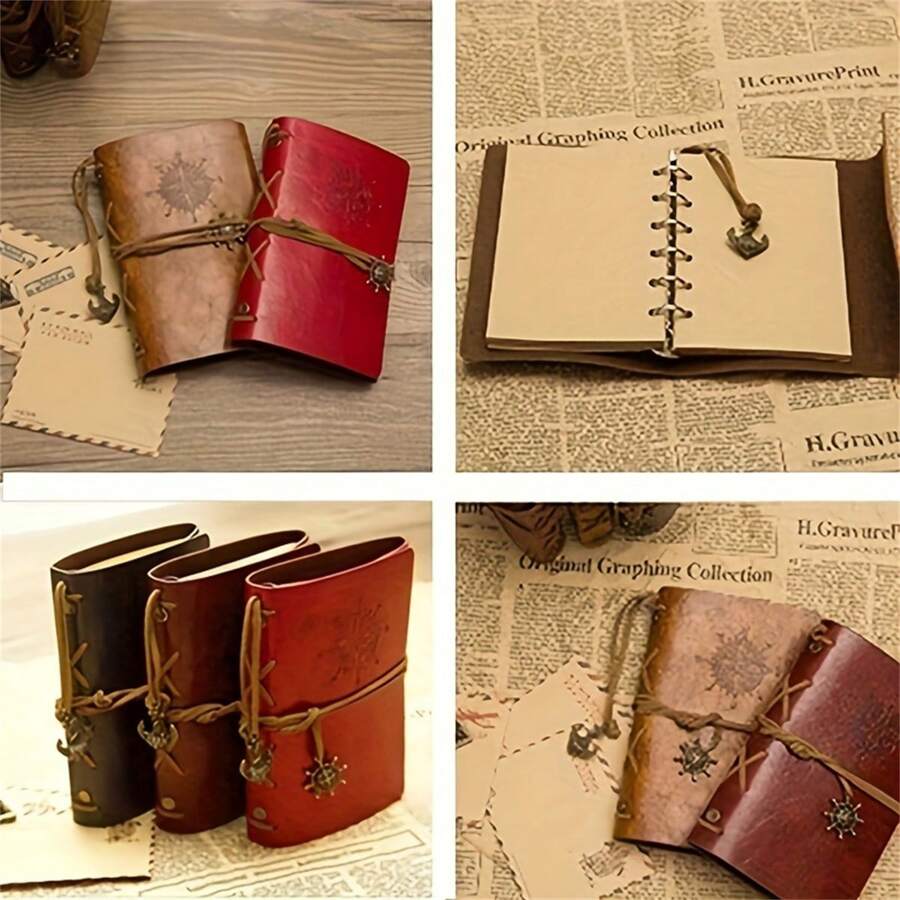 1 Máy Tính Dày Vintage Cướp Biển Xoắn Ốc Sổ Tay, Phong Cách Retro Nhật Ký Tạp Chí Du Lịch, Cá Nhân Notepad Tạp Chí - Nhiều màu - Xem 1