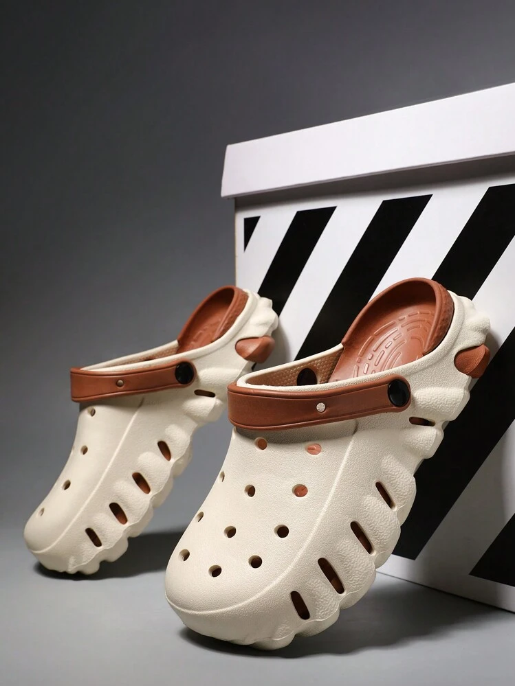 New Men s Hollow Out Slippers Dual Use Summer Sandals Anti Slip Thick Sole Casual Outdoor Beach Flip Flops