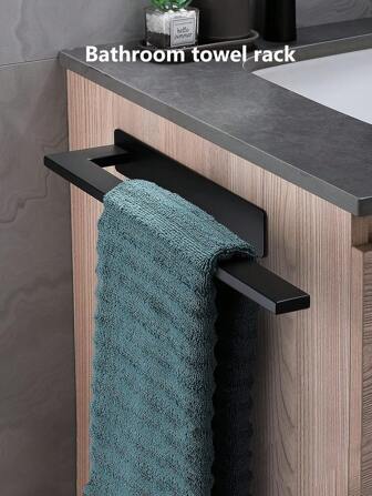 1pc Self Adhesive Towel Racks, Stainless Steel Towel Bar, Wall Hanging Shelf Rack, Rustproof Towel Holder, Bathroom Supplies,Total Length 38.7cm/15.23in