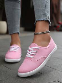 女式休閒輕量運動鞋，透氣平底低頂運動鞋跑步鞋，女士低頂運動鞋 - 粉色 - 查看 5