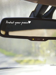 RandySticker Protect Your Peace Mirror Decal, Car Accessories For Women Rear View Mirror, Positive Affirmations Vinyl Decal Wall Stickers Decoration, Stickers, Wall Decal, Vinyl Decal For Home Decorations, Spring Decoration Items Refresh Your Home, Festival Decoration Stickers Gifts Birthday Graduation - White - View 2