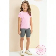 KIT 2 Bermuda Shorts Suplex Children's Youth Women's Girl Size 1 To 16 - الأسود - مشاهدة 3